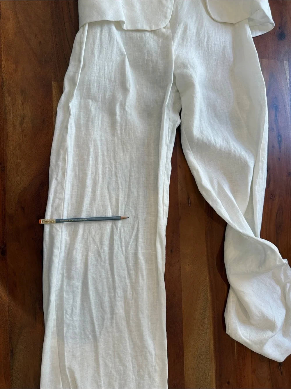 Mango Cream 100% Linen Sleeveless Button Jumpsuit
